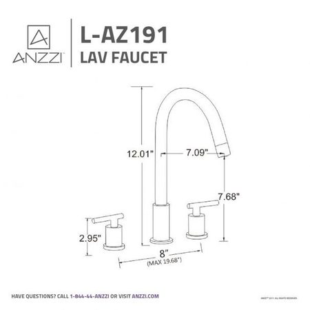 Anzzi Spartan 8" Widespread 2-Handle Bathroom Faucet in Brushed Nickel L-AZ191BN